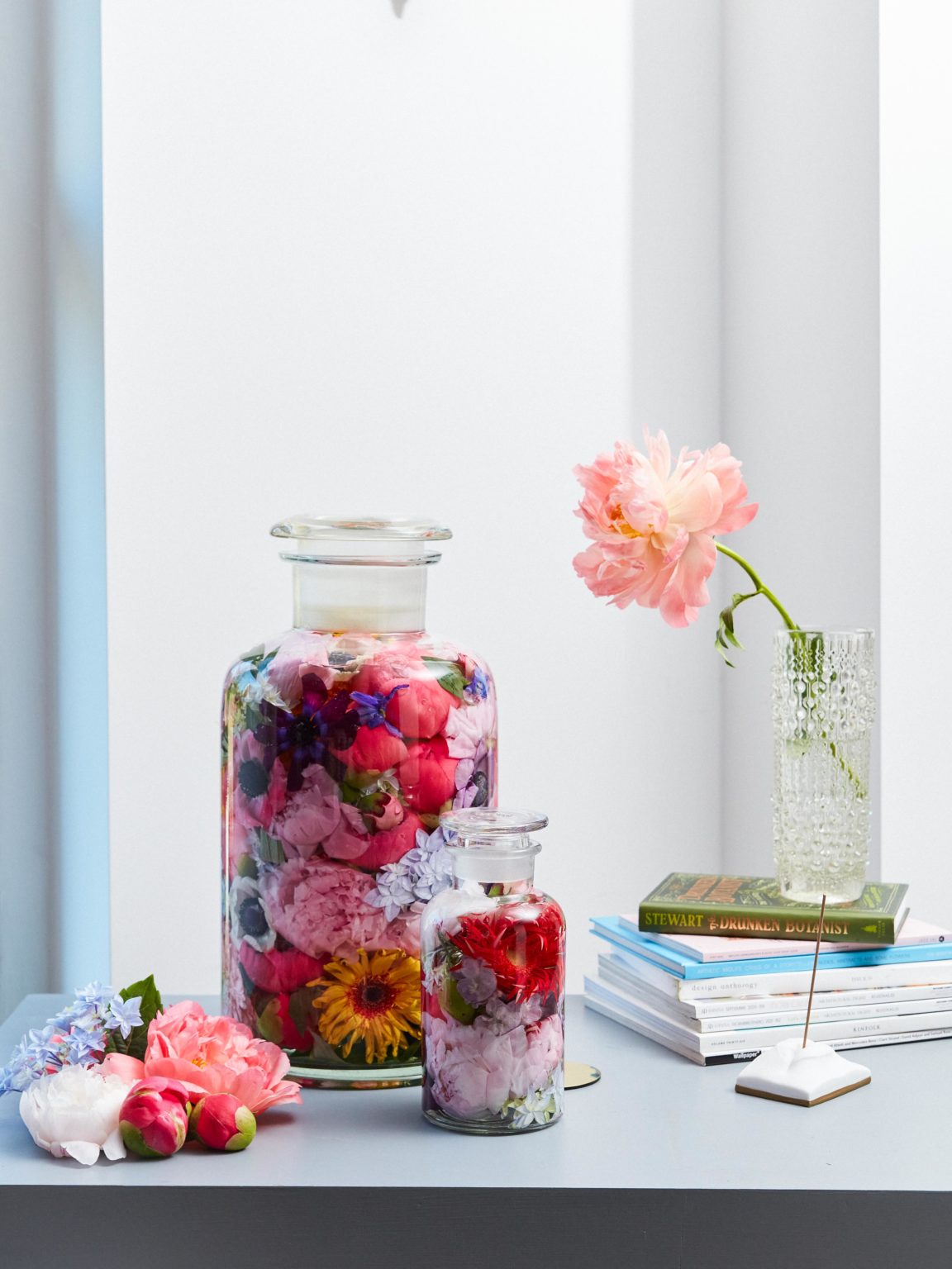 Blumen im Glas Schöne Deko mit Blüten